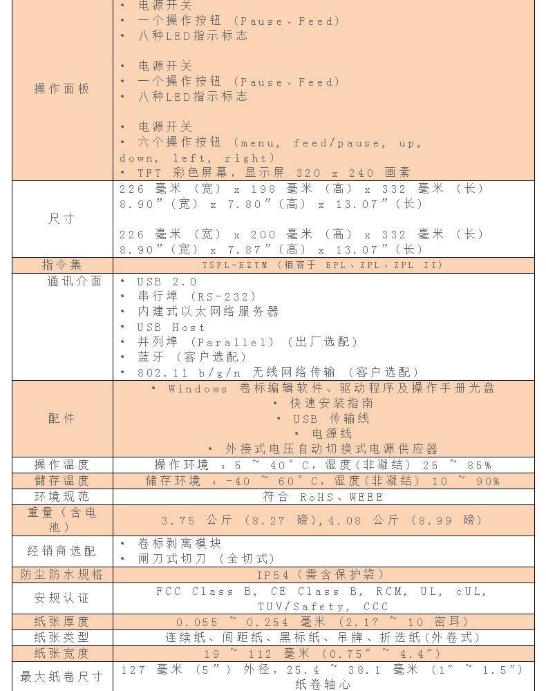 TSC (臺半）TX200系列不干膠標簽二維碼工業條碼203dpi高清超清熱轉印打印機