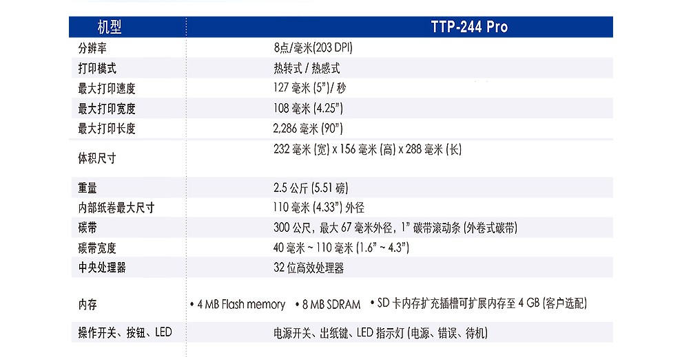 TSC TTP-244Pro 啞銀紙條碼打印機