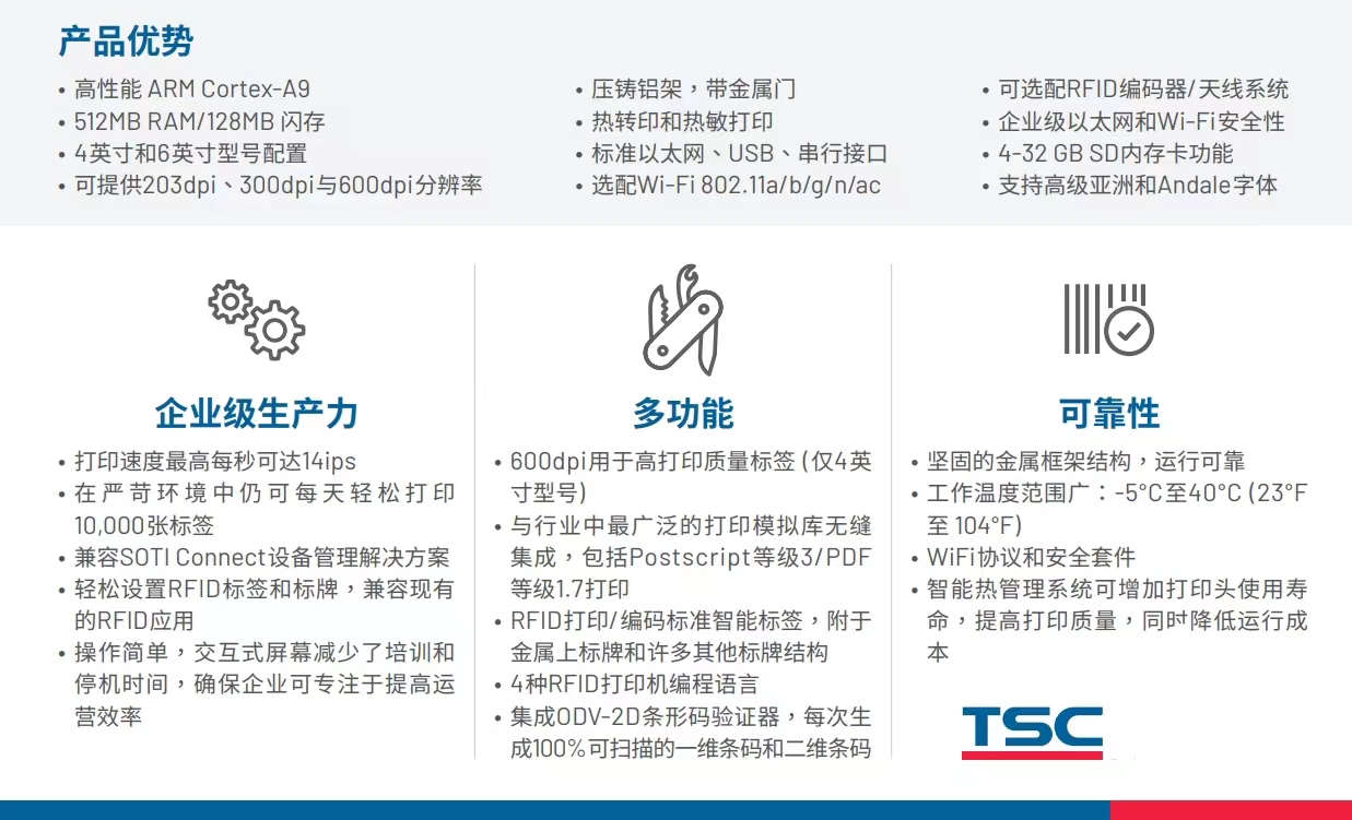 T6000e高性能熱轉/熱敏/RFID打印機